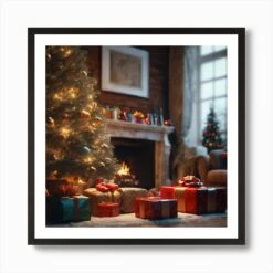 Christmas Tree In The Living Room 79 Art Print -Xmas Gifts Hub m2Fgen2Fart print square framed black2F06144587 4726 4618 9b11 94ba0038640a