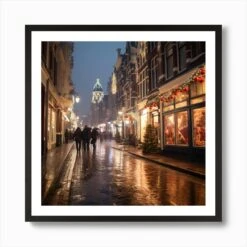 Amsterdam Christmas Shopping 1 Art Print -Xmas Gifts Hub m2Fgen2Fart print square framed black2F065178f1 74fc 46f4 9533 775c88a07536