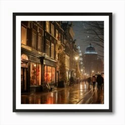 Amsterdam Christmas Shopping 3 Art Print -Xmas Gifts Hub m2Fgen2Fart print square framed black2F0e007504 4d7a 448d 9d59 dde016a2b016