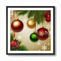 Christmas Ornaments 164 Art Print -Xmas Gifts Hub m2Fgen2Fart print square framed black2F0e0e9ffa 5387 465d 86f5 ae2cfc056dd5