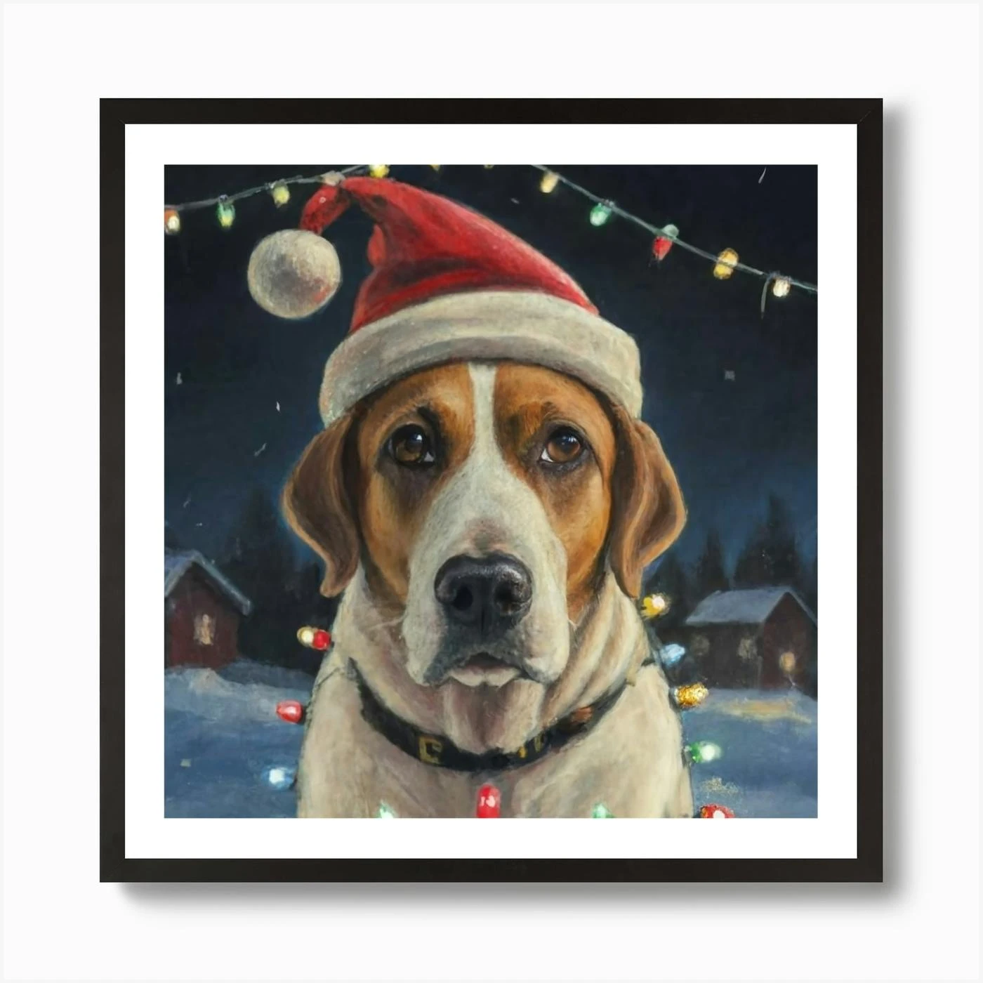 Christmas Dog Canvas Art Art Print 5 Christmas Dog Canvas Art Art Print - Image 3