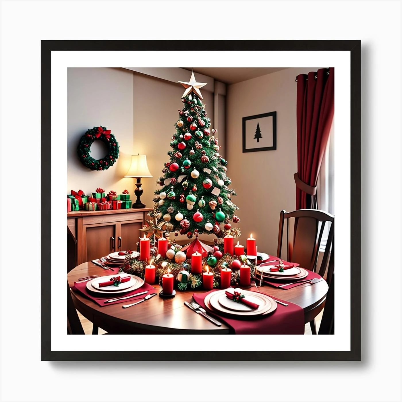 Christmas Decorations On Table In Living Room (33) Art Print 5 Christmas Decorations On Table In Living Room (33) Art Print - Image 3