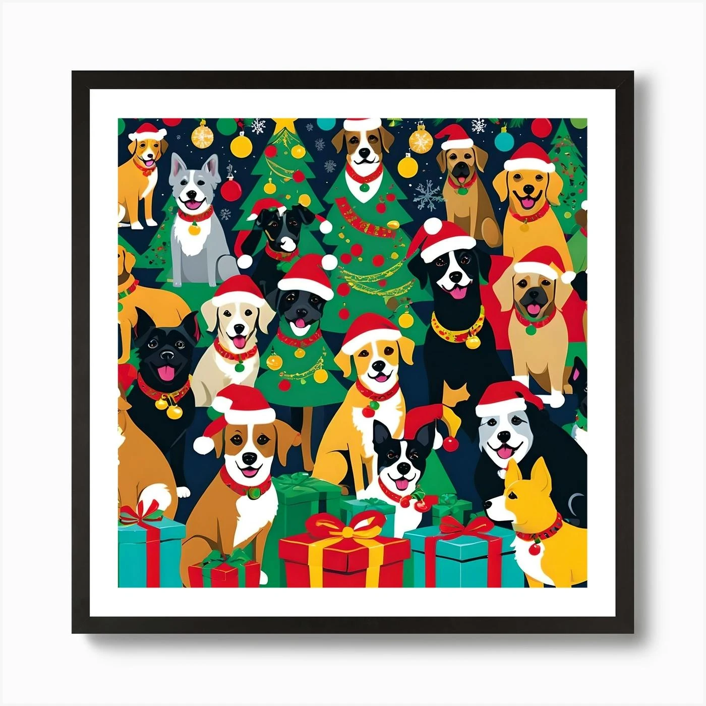 Vango CHRISTMAS PARTY DOGS Art Print 5 Vango CHRISTMAS PARTY DOGS Art Print - Image 3