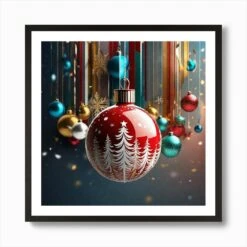 Christmas Ornaments 141 Art Print -Xmas Gifts Hub m2Fgen2Fart print square framed black2F16283125 6d22 4ae7 87d3 63bece290a39