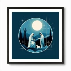 Nativity Scene Christmas 2 Art Print -Xmas Gifts Hub m2Fgen2Fart print square framed black2F1ac7f708 e060 47d3 983f cee8ff2c0b4b