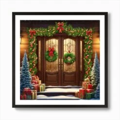 Christmas Decoration On Home Door Ultra Hd Realistic Vivid Colors Highly Detailed Uhd Drawing (3) Art Print 10 Christmas Decoration On Home Door Ultra Hd Realistic Vivid Colors Highly Detailed Uhd Drawing (3) Art Print -Xmas Gifts Hub m2Fgen2Fart print square framed black2F1cd2d17d 6aeb 4341 a5d7 c98b7ed2e402