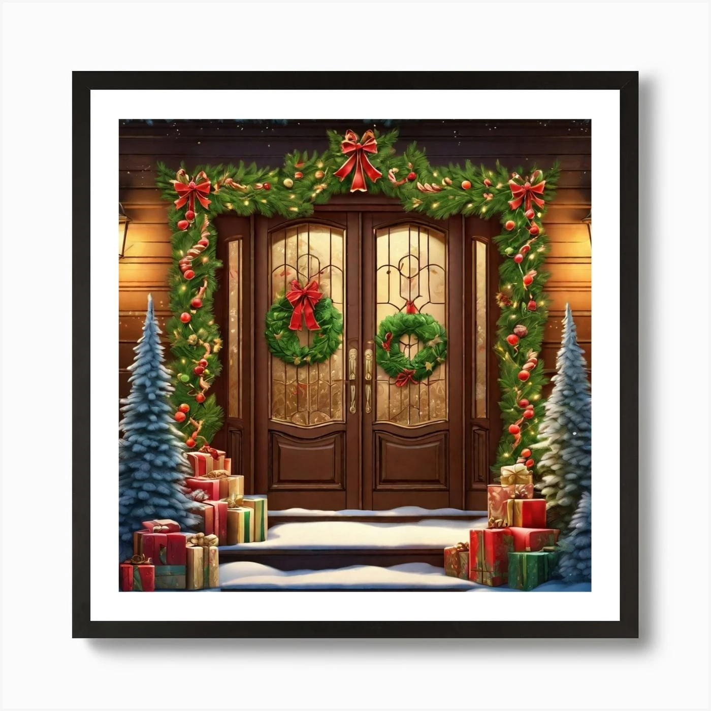 Christmas Decoration On Home Door Ultra Hd Realistic Vivid Colors Highly Detailed Uhd Drawing (3) Art Print 5 Christmas Decoration On Home Door Ultra Hd Realistic Vivid Colors Highly Detailed Uhd Drawing (3) Art Print - Image 3