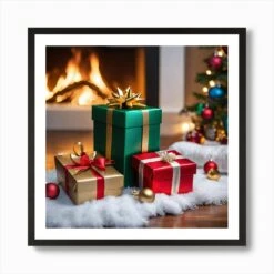 Christmas Presents 10 Art Print -Xmas Gifts Hub m2Fgen2Fart print square framed black2F1efea3a6 dbff 4369 9375 a886d98e6ed6