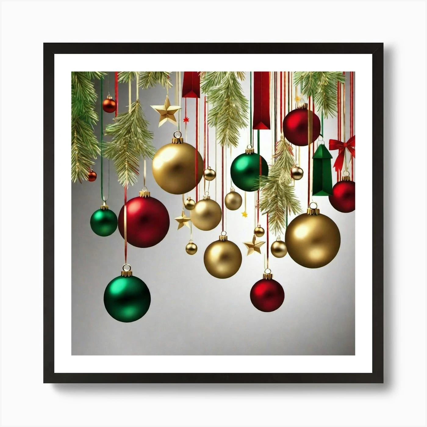 Christmas Tree Ornaments 1 Art Print 5 Christmas Tree Ornaments 1 Art Print - Image 3