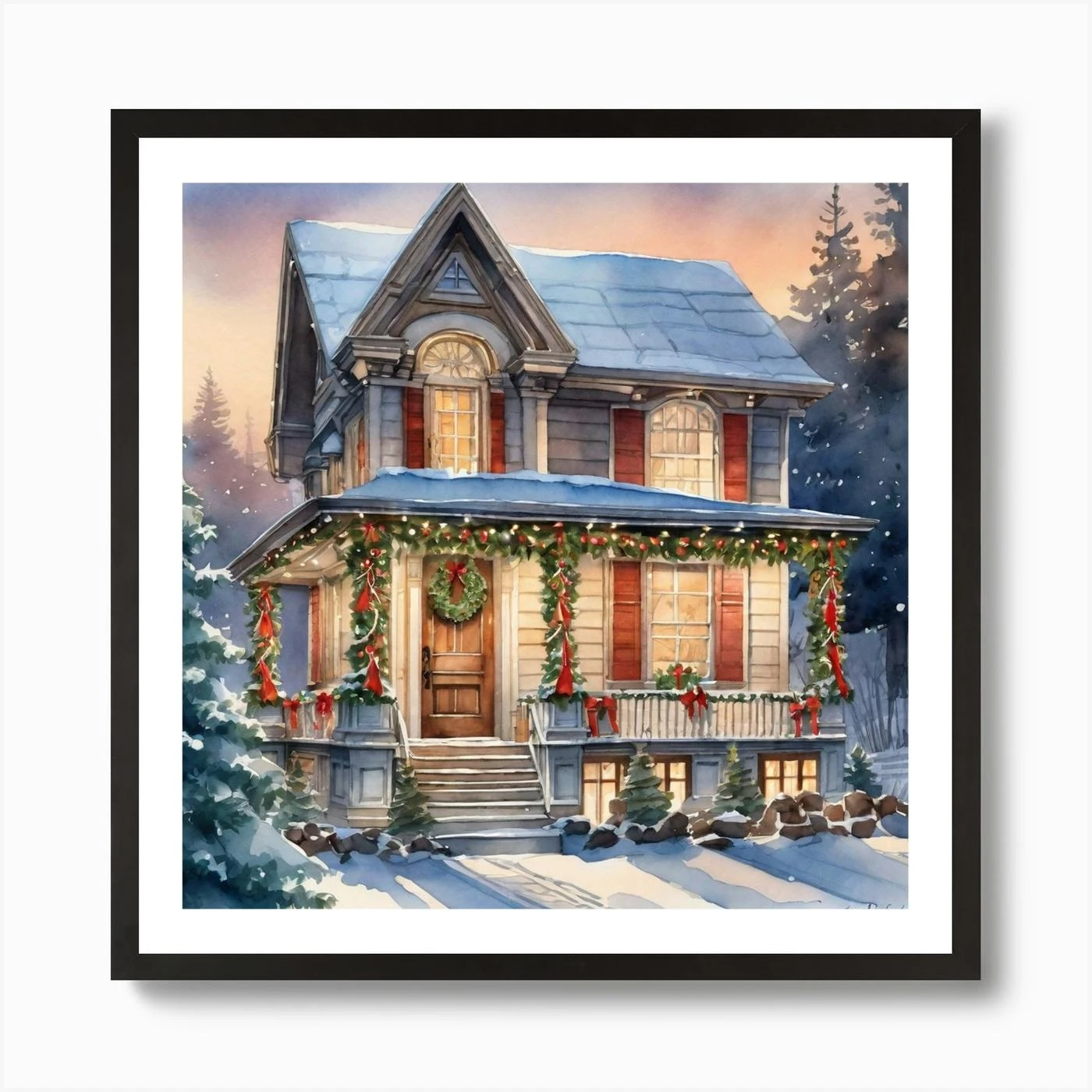 Christmas House 180 Art Print 5 Christmas House 180 Art Print - Image 3