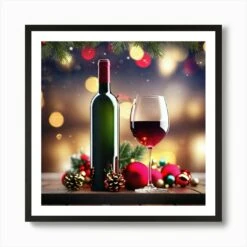 Christmas Wine 7 Art Print -Xmas Gifts Hub m2Fgen2Fart print square framed black2F2156c3fb 571f 4045 ac19 b45d12a98170