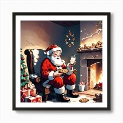 Christmas Santa 5 Art Print 10 Christmas Santa 5 Art Print -Xmas Gifts Hub m2Fgen2Fart print square framed black2F237217a2 24e7 4fe7 b48d 43cca793c1ac