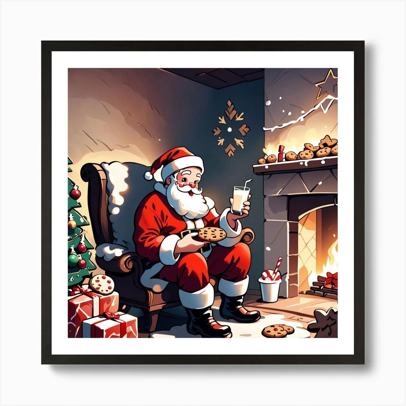 Christmas Santa 5 Art Print 5 Christmas Santa 5 Art Print - Image 3