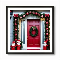 Christmas Door Decorations 7 Art Print -Xmas Gifts Hub m2Fgen2Fart print square framed black2F270fd1ad c36c 4662 82fc 60f8c322a4b4