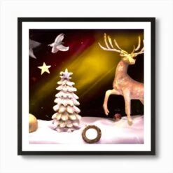 Christmas Reindeer 001 1 Art Print 10 Christmas Reindeer 001 1 Art Print -Xmas Gifts Hub m2Fgen2Fart print square framed black2F27611981 8761 451f a33e 9f58b9fd8cd6