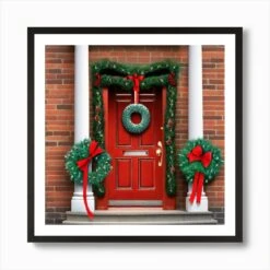 Christmas Door 13 Art Print -Xmas Gifts Hub m2Fgen2Fart print square framed black2F2f86f608 79fd 44c5 9eab 74d94c3cf237