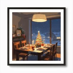 Christmas Table 1 Art Print -Xmas Gifts Hub m2Fgen2Fart print square framed black2F3106688f a527 400f a938 d9b86ca5ba22