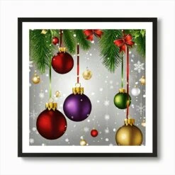 Christmas Ornaments 93 Art Print -Xmas Gifts Hub m2Fgen2Fart print square framed black2F353df7b5 23ca 4489 b627 47e1fc1ffacd