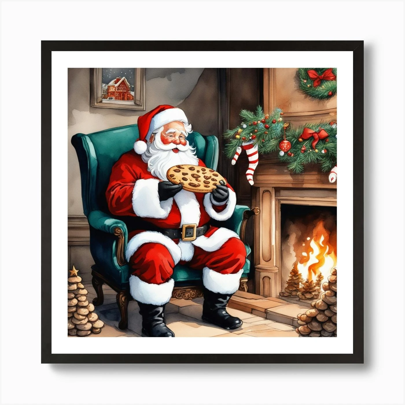 Christmas Santa 43 Art Print 5 Christmas Santa 43 Art Print - Image 3
