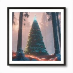 Christmas Tree In The Forest 123 Art Print -Xmas Gifts Hub m2Fgen2Fart print square framed black2F3f43b5de 6d65 4298 8634 6ab1d58c5e83