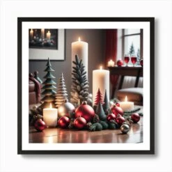 Christmas Decorations On Table In Living Room Mysterious (3) Art Print -Xmas Gifts Hub m2Fgen2Fart print square framed black2F4c0ff693 909e 4f4a b296 029cba5e28b9