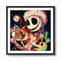 Christmas Skull Art Print -Xmas Gifts Hub m2Fgen2Fart print square framed black2F50540976 f668 4ecb b6f3 633f12d6e4f4