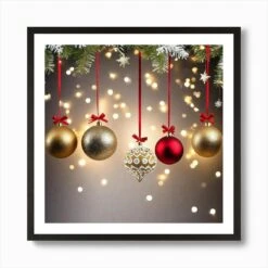 Christmas Tree With Ornaments 3 Art Print -Xmas Gifts Hub m2Fgen2Fart print square framed black2F5223514d 0ca1 41ec a9a9 3cbf050b0b31