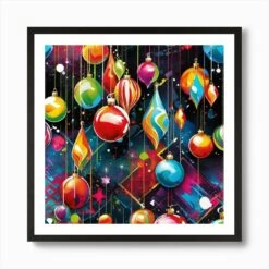 Christmas Ornaments 62 Art Print -Xmas Gifts Hub m2Fgen2Fart print square framed black2F542a8bba fb51 4d2b bb30 86eb7d013dbf