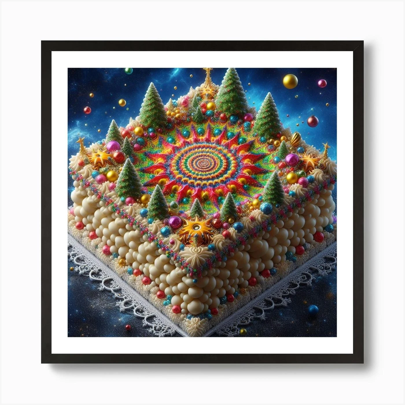 Christmas Cake Art Print 5 Christmas Cake Art Print - Image 3