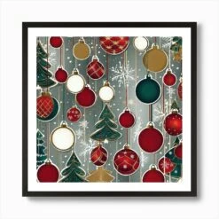 Christmas Ornaments 113 Art Print -Xmas Gifts Hub m2Fgen2Fart print square framed black2F5dab5133 5f9d 4488 a98b 59e695963845