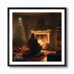 Christmas In The Living Room 22 Art Print -Xmas Gifts Hub m2Fgen2Fart print square framed black2F6ff0e0a5 59e7 444c 93e6 940c0cd4620b