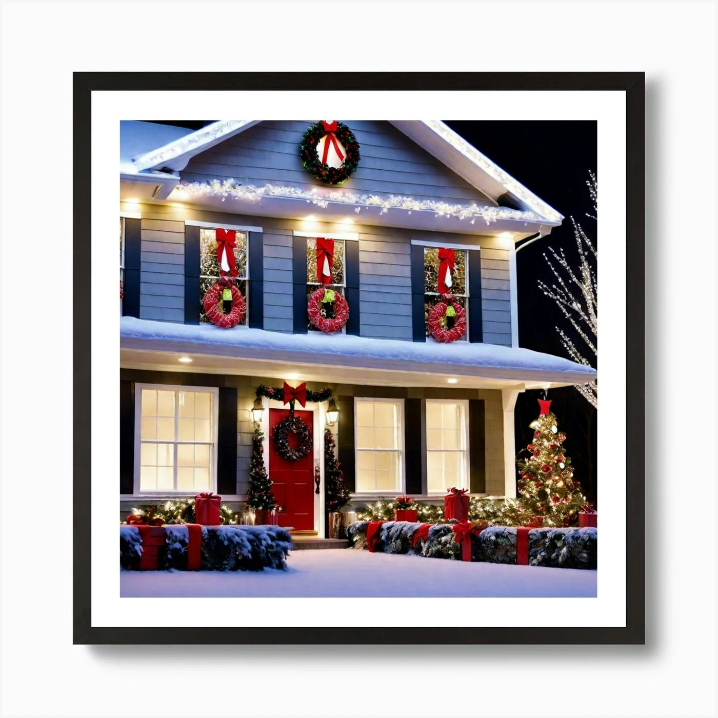 Christmas Decorations On A House 3 Art Print 5 Christmas Decorations On A House 3 Art Print - Image 3