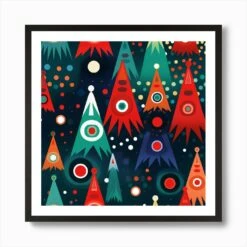 Christmas Tree Abstract Art Art Print -Xmas Gifts Hub m2Fgen2Fart print square framed black2F78f6401c e223 48e7 9f56 cd24d940fcc4