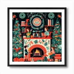 Christmas Tree 25 Art Print -Xmas Gifts Hub m2Fgen2Fart print square framed black2F8665e9ff 2911 45c9 9cd1 c2ea852415e3