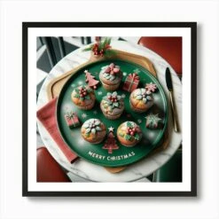 Christmas Cupcakes Art Print -Xmas Gifts Hub m2Fgen2Fart print square framed black2F86d67028 994a 4862 bc7d 40a2f94bf74d