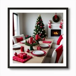 Christmas Table Setting 28 Art Print -Xmas Gifts Hub m2Fgen2Fart print square framed black2F8befd58b d6a4 42a8 9965 30088ff18de1