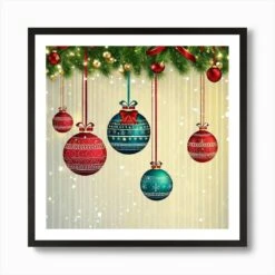 Christmas Ornaments 17 Art Print -Xmas Gifts Hub m2Fgen2Fart print square framed black2F8f9d08dc fb1e 4958 a89f b5317a6d1269