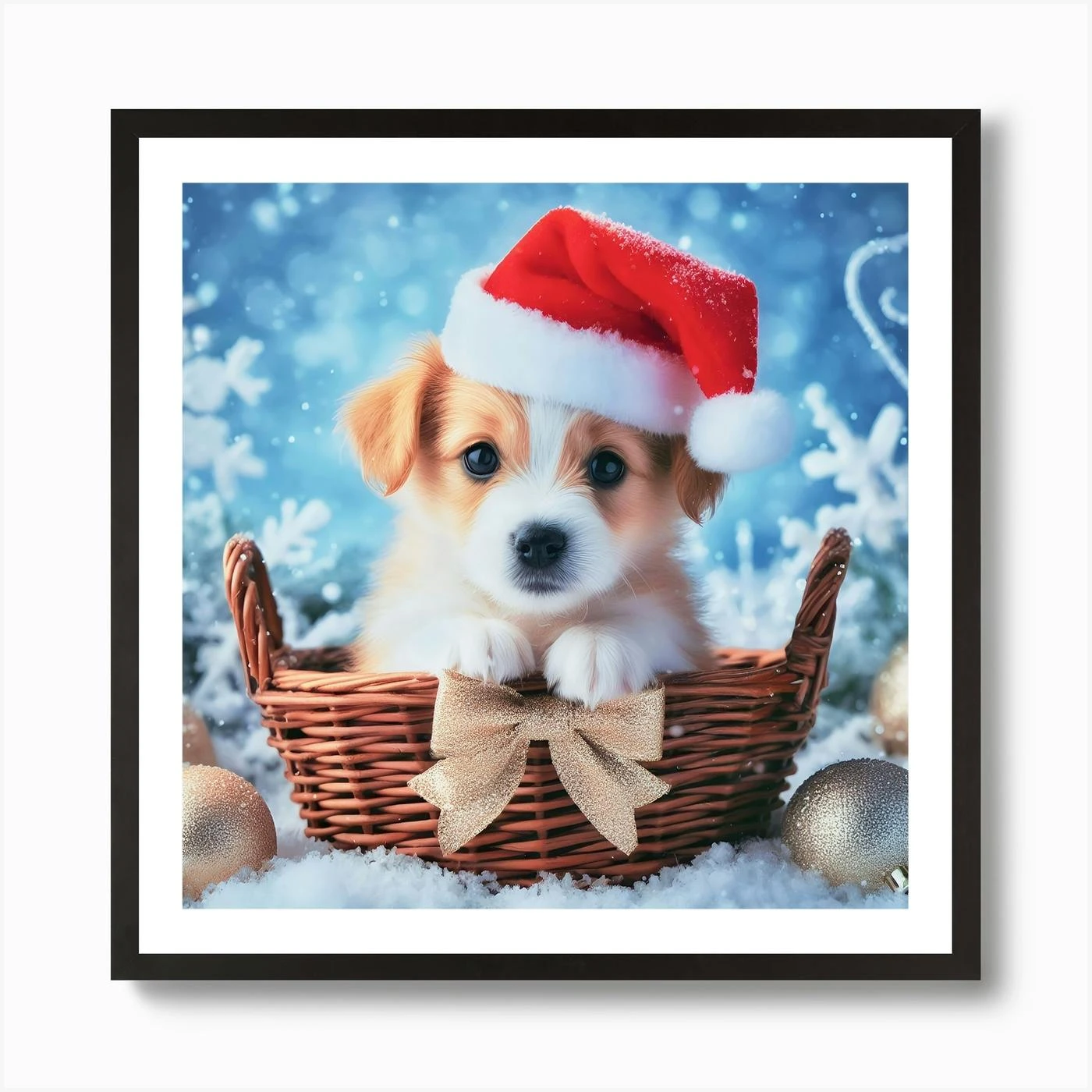 Christmas Puppy Art Print 5 Christmas Puppy Art Print - Image 3