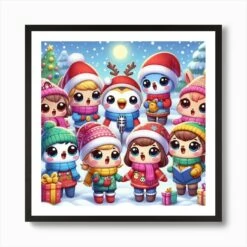 Christmas - Children'S Choir Art Print -Xmas Gifts Hub m2Fgen2Fart print square framed black2F93b0b799 d02a 4984 9087 877ee4a0f8d0