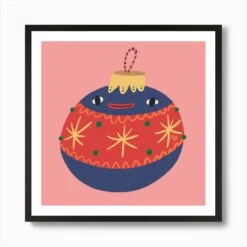 Christmas Ball Art Print -Xmas Gifts Hub m2Fgen2Fart print square framed black2F943b76ae 5496 44e3 8bd3 7f2343288cec