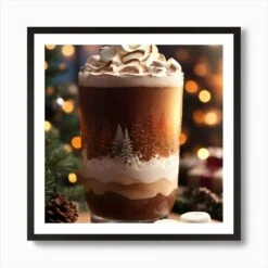 Christmas Latte Art Print -Xmas Gifts Hub m2Fgen2Fart print square framed black2F9534e4db 6ae3 4dfa b780 d60bb1ce1239