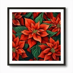 Christmas Poinsettia 1 Art Print -Xmas Gifts Hub m2Fgen2Fart print square framed black2F96a04344 3e75 4fb1 b137 82028e3e7b1f