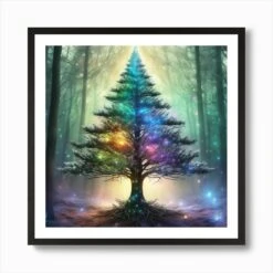 Christmas Tree In The Forest 41 Art Print -Xmas Gifts Hub m2Fgen2Fart print square framed black2F979bab0b f325 48fa 866f ae6bd6aee37a