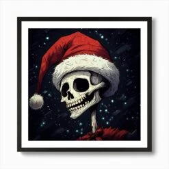 Merry Christmas! Christmas Skeleton Art Print -Xmas Gifts Hub m2Fgen2Fart print square framed black2F9c5f1427 aac0 41f9 b1f5 84136083da53
