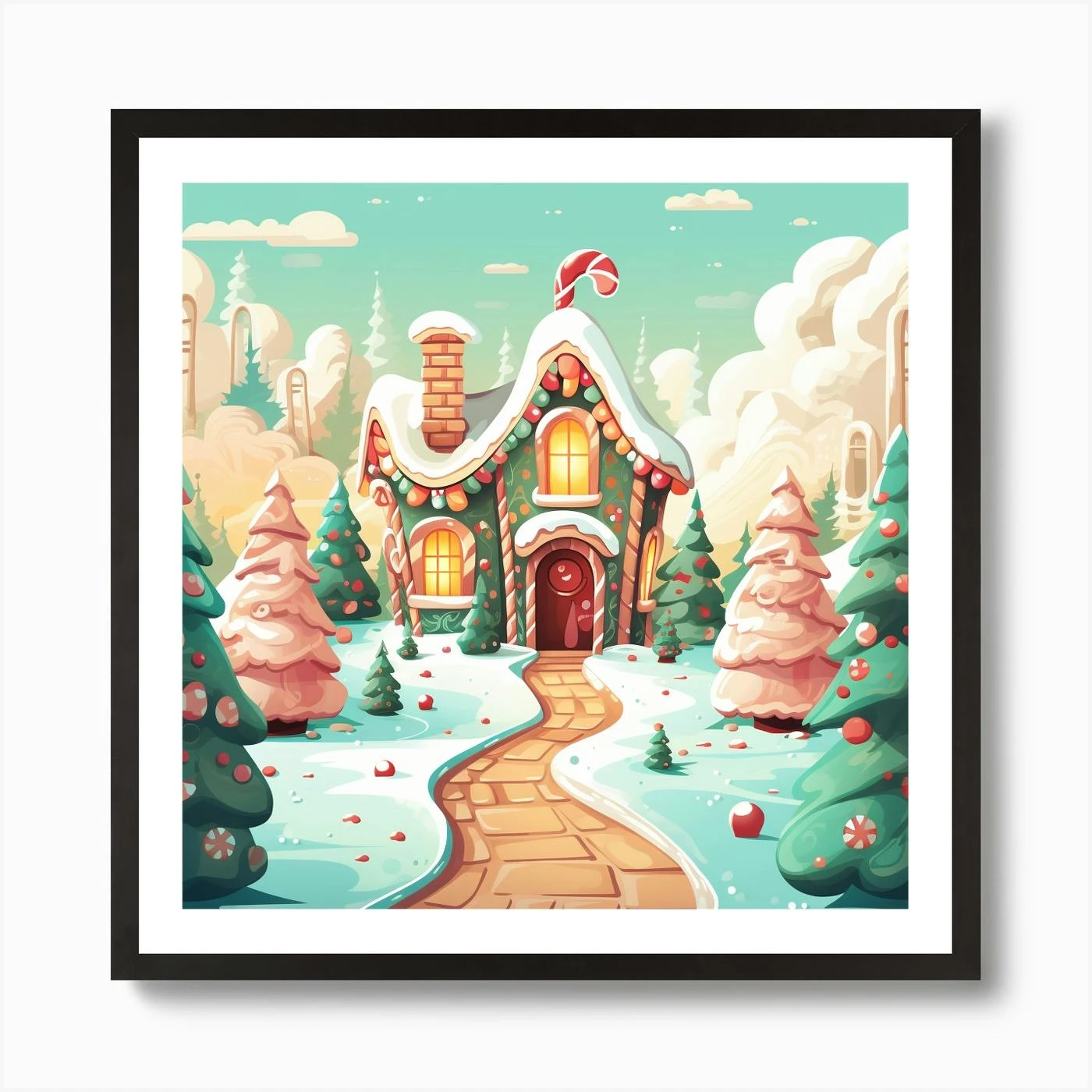 Christmas House In The Snow 1 Art Print 5 Christmas House In The Snow 1 Art Print - Image 3
