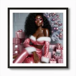 Pink Christmas Art Print -Xmas Gifts Hub m2Fgen2Fart print square framed black2Fa150bc90 2b93 46c8 ad1c 05c2d79615d2