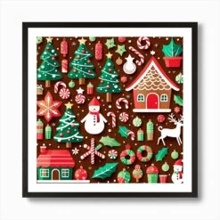 Christmas Pattern Set, Christmas Tree Art, Christmas Tree, Christmas Vector Art, Vector Art, Christmas Art, Christmas Art Print -Xmas Gifts Hub m2Fgen2Fart print square framed black2Fa187f584 a372 4544 85e7 8de13a78fddc