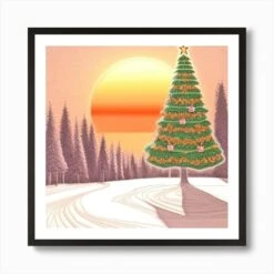 Christmas Tree In The Snow 2 Art Print -Xmas Gifts Hub m2Fgen2Fart print square framed black2Fad7d9ca6 79c7 43cb b0ed 90e00e8a8ec5