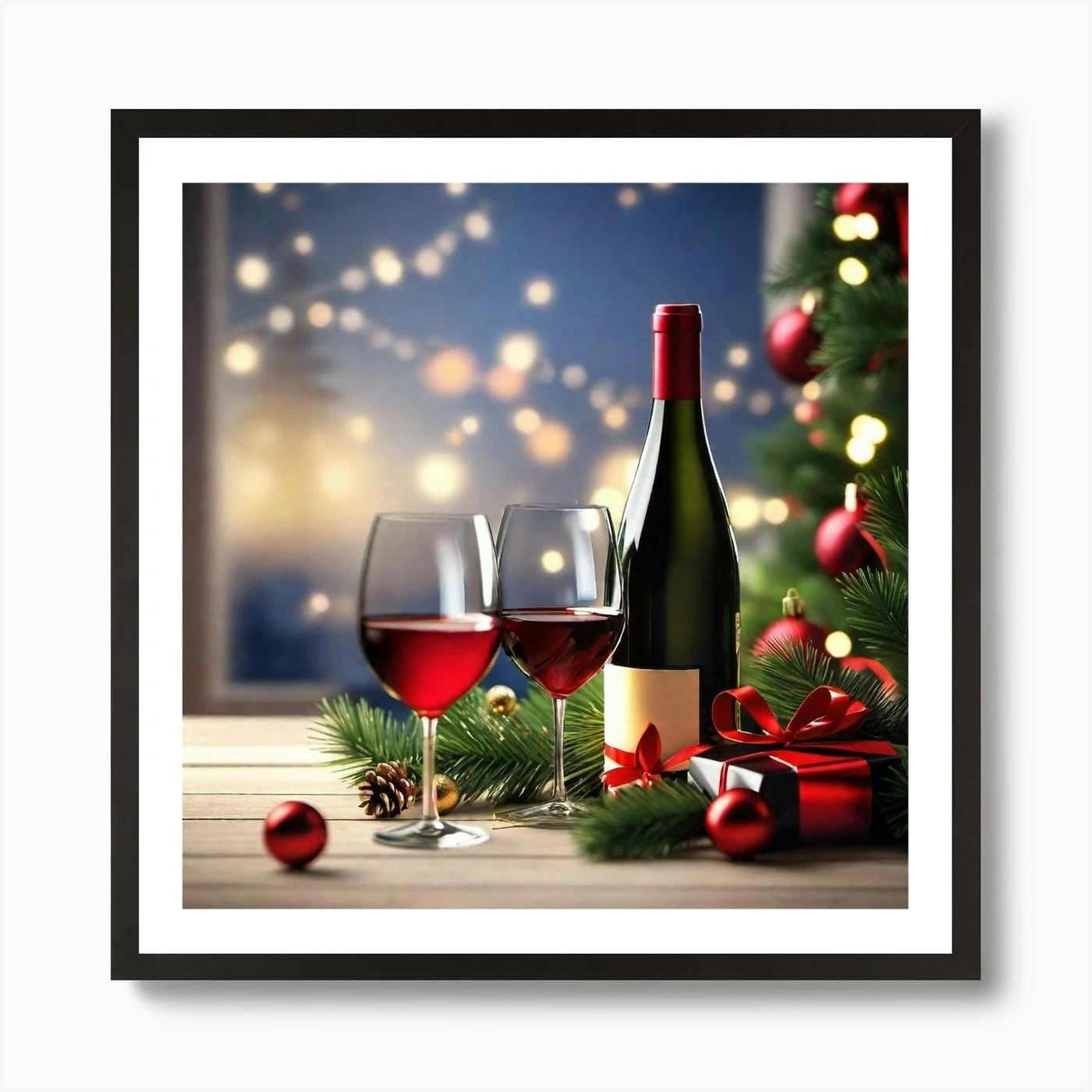 Christmas Wine Art Print 5 Christmas Wine Art Print - Image 3