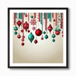 Christmas Ornaments 96 Art Print -Xmas Gifts Hub m2Fgen2Fart print square framed black2Fb07ad1cb e163 44a4 92af 55e00369e742